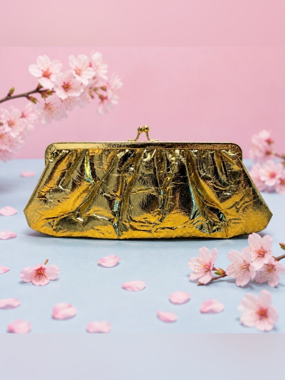 1960 Vintage Tarkor Bags Gold Metallic Frame Clutch - Women Bags